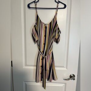 2 for $10 XL Striped Cold Shoulder Top